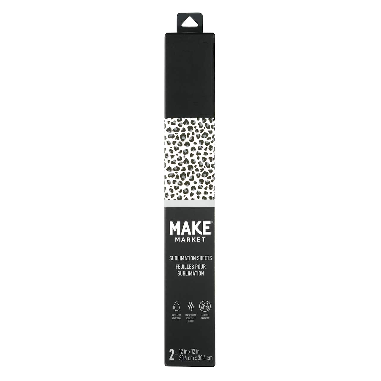12" x 12" Snow Leopard & Black Sublimation Sheets by Make Market®